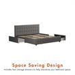 CosmoLiving by Cosmopolitan Elizabeth Upholstered Bed King in Light Grey Linen