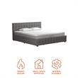 CosmoLiving by Cosmopolitan Elizabeth Upholstered Bed King in Light Grey Linen