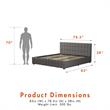 CosmoLiving by Cosmopolitan Elizabeth Upholstered Bed King in Light Grey Linen