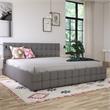 CosmoLiving by Cosmopolitan Elizabeth Upholstered Bed King in Light Grey Linen