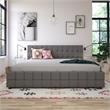 CosmoLiving by Cosmopolitan Elizabeth Upholstered Bed King in Light Grey Linen