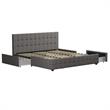 CosmoLiving by Cosmopolitan Elizabeth Upholstered Bed King in Light Grey Linen