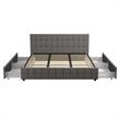 CosmoLiving by Cosmopolitan Elizabeth Upholstered Bed King in Light Grey Linen