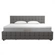 CosmoLiving by Cosmopolitan Elizabeth Upholstered Bed King in Light Grey Linen