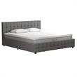 CosmoLiving by Cosmopolitan Elizabeth Upholstered Bed King in Light Grey Linen