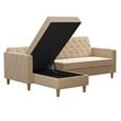 CosmoLiving by Cosmopolitan Liberty Reversible Sectional/Futon in Ivory Velvet