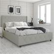 CosmoLiving by Cosmopolitan Mercer Upholstered Bed in Light Grey Linen in Queen