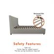 CosmoLiving by Cosmopolitan Mercer Upholstered Bed in Light Grey Linen in Queen