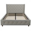 CosmoLiving by Cosmopolitan Mercer Upholstered Bed in Light Grey Linen in Queen