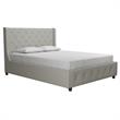 CosmoLiving by Cosmopolitan Mercer Upholstered Bed in Light Grey Linen in Queen