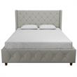 CosmoLiving by Cosmopolitan Mercer Upholstered Bed in Light Grey Linen in Queen