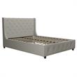 CosmoLiving by Cosmopolitan Mercer Upholstered Bed in Light Grey Linen in Queen