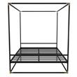 CosmoLiving Celeste Canopy Metal Bed Queen Size Frame in Black/Gold