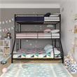 Max & Finn Altona Metal Triple Bunk Bed Bed for Kids Twin/Twin/Full in Black
