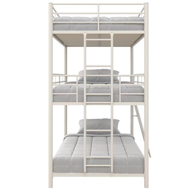 Max & Finn Altona Metal Triple Bunk Bed Bed for Kids Twin/Twin/Twin in White