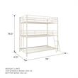Max & Finn Altona Metal Triple Bunk Bed Bed for Kids Twin/Twin/Twin in White