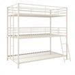 Max & Finn Altona Metal Triple Bunk Bed Bed for Kids Twin/Twin/Twin in White