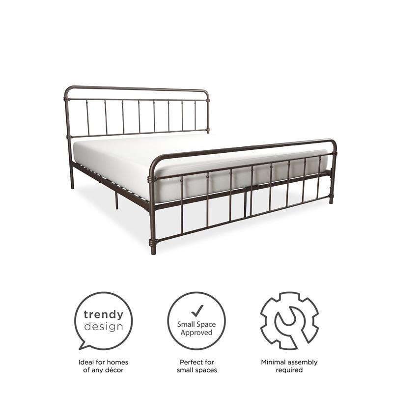 DHP Winston Metal Bronze Bed in King