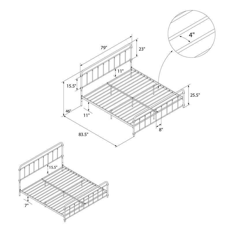 DHP Winston Metal Bronze Bed in King