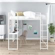 DHP Abode Full Size Metal Loft Bed in White
