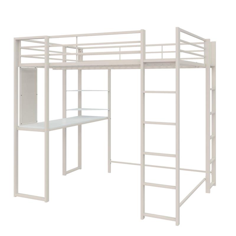 DHP Abode Full Size Metal Loft Bed in White