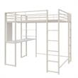 DHP Abode Full Size Metal Loft Bed in White