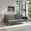 FlexLiving Edwin Upholstered Futon Full Size in Gray Linen