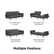 FlexLiving Edwin Upholstered Futon Full Size in Gray Linen