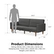 FlexLiving Edwin Upholstered Futon Full Size in Gray Linen