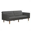 FlexLiving Edwin Upholstered Futon Full Size in Gray Linen