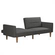 FlexLiving Edwin Upholstered Futon Full Size in Gray Linen