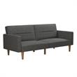 FlexLiving Edwin Upholstered Futon Full Size in Gray Linen
