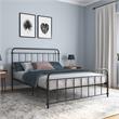 DHP Winston Metal Platform Bed with Rustic Design and Curved Edge Queen in Black