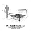DHP Winston Metal Platform Bed with Rustic Design and Curved Edge Queen in Black