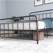 DHP Winston Metal Platform Bed with Rustic Design and Curved Edge Queen in Black