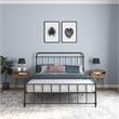 DHP Winston Metal Platform Bed with Rustic Design and Curved Edge Queen in Black