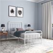 DHP Winston Metal Platform Bed with Rustic Design and Curved Edge Twin in White