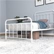 DHP Winston Metal Platform Bed with Rustic Design and Curved Edge Twin in White