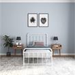 DHP Winston Metal Platform Bed with Rustic Design and Curved Edge Twin in White