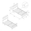 DHP Winston Metal Platform Bed with Rustic Design and Curved Edge Twin in White