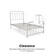 DHP Winston Metal Platform Bed with Rustic Design and Curved Edge Twin in White