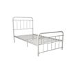 DHP Winston Metal Platform Bed with Rustic Design and Curved Edge Twin in White