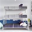 Max & Finn Altona Metal Triple Bunk Bed for Kids Twin/Twin/Full in White