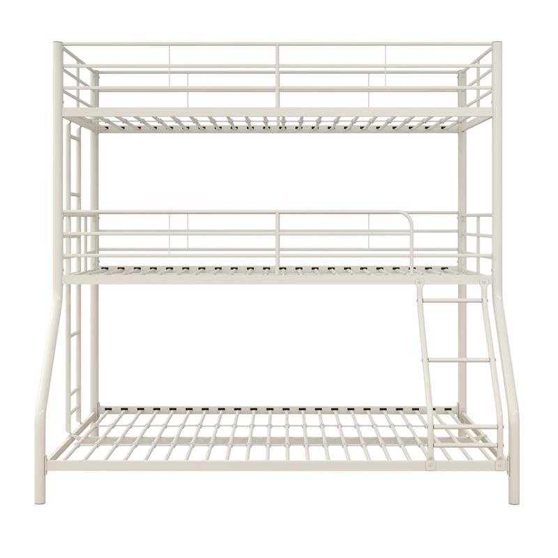 Max & Finn Altona Metal Triple Bunk Bed for Kids Twin/Twin/Full in White