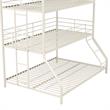 Max & Finn Altona Metal Triple Bunk Bed for Kids Twin/Twin/Full in White