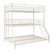 Max & Finn Altona Metal Triple Bunk Bed for Kids Twin/Twin/Full in White