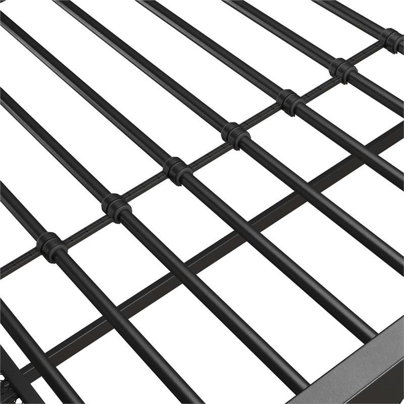 DHP Storage Loft bed with Bookcase in Black Metal
