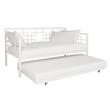 DHP Gail Twin Daybed with Trundle in White Metal