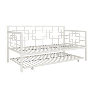 DHP Gail Twin Daybed with Trundle in White Metal