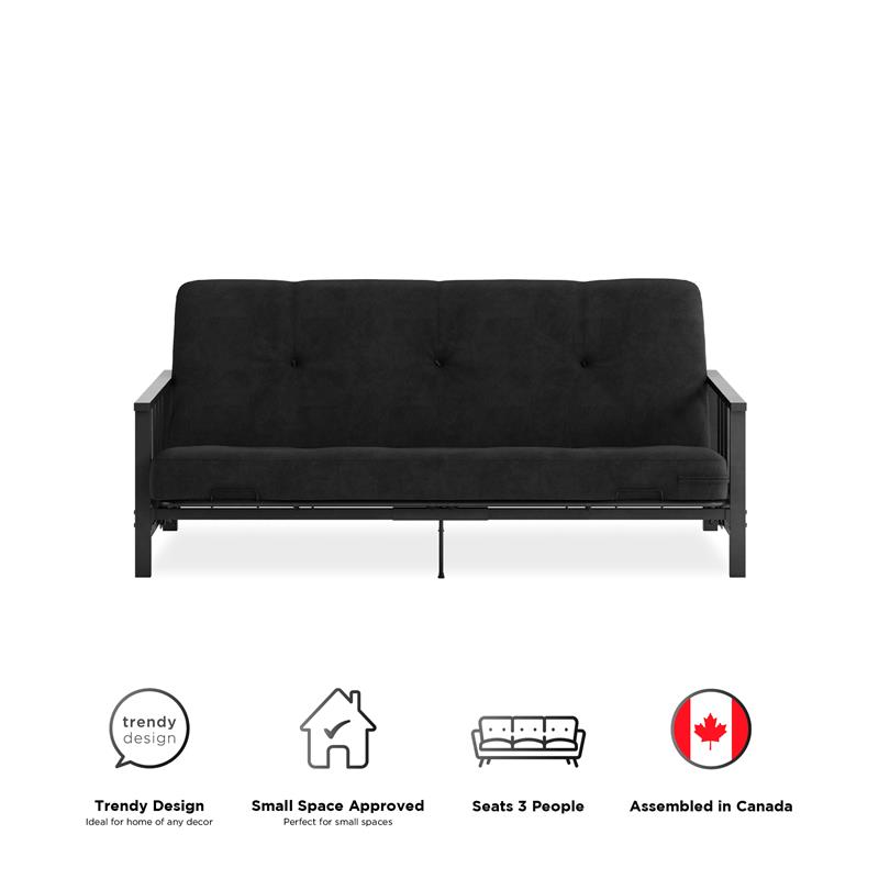 DHP Tallie Full Metal Arm Futon with 6